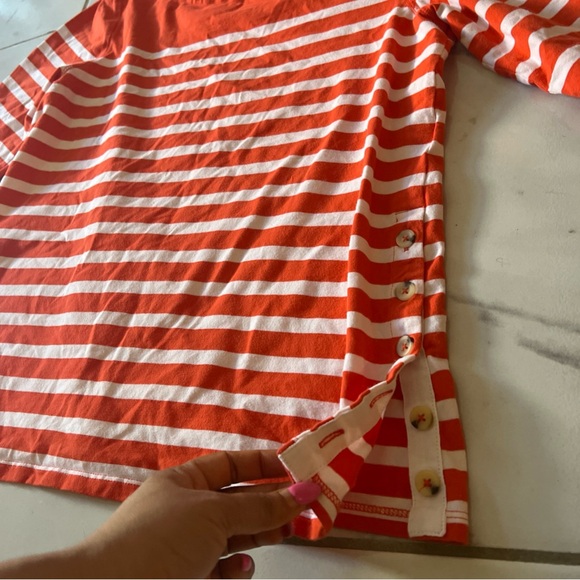 Maeve Orange and White Long Sleeve Tee - Picture 6 of 12